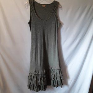 VGW-Tulip green black tweed sleeveless dress